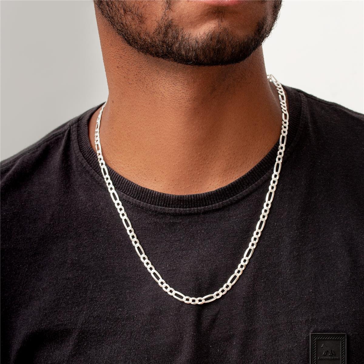 CORDÃO PRATA CORRENTE 3X1 60CM