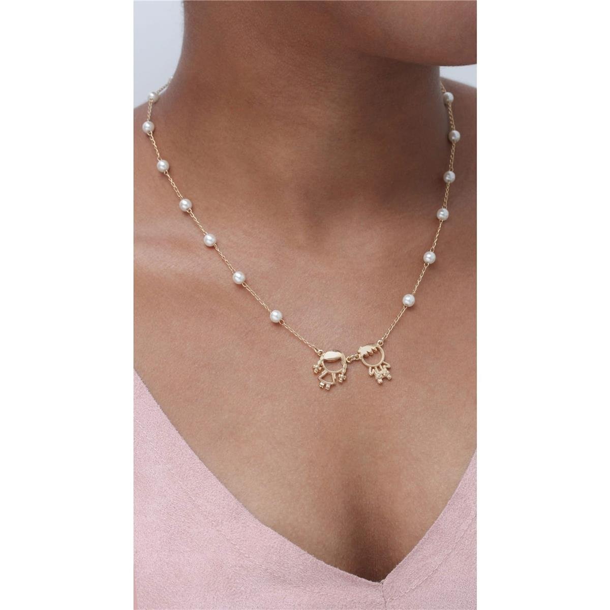 CORDÃO FOLHEADO A OURO MENINA E MENINO VAZADOS 