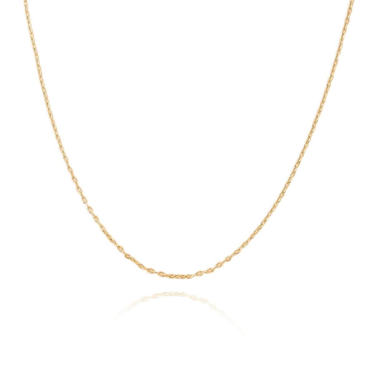 CORDÃO FOLHEADOA OURO CORRENTE MINI ELOS 50CM