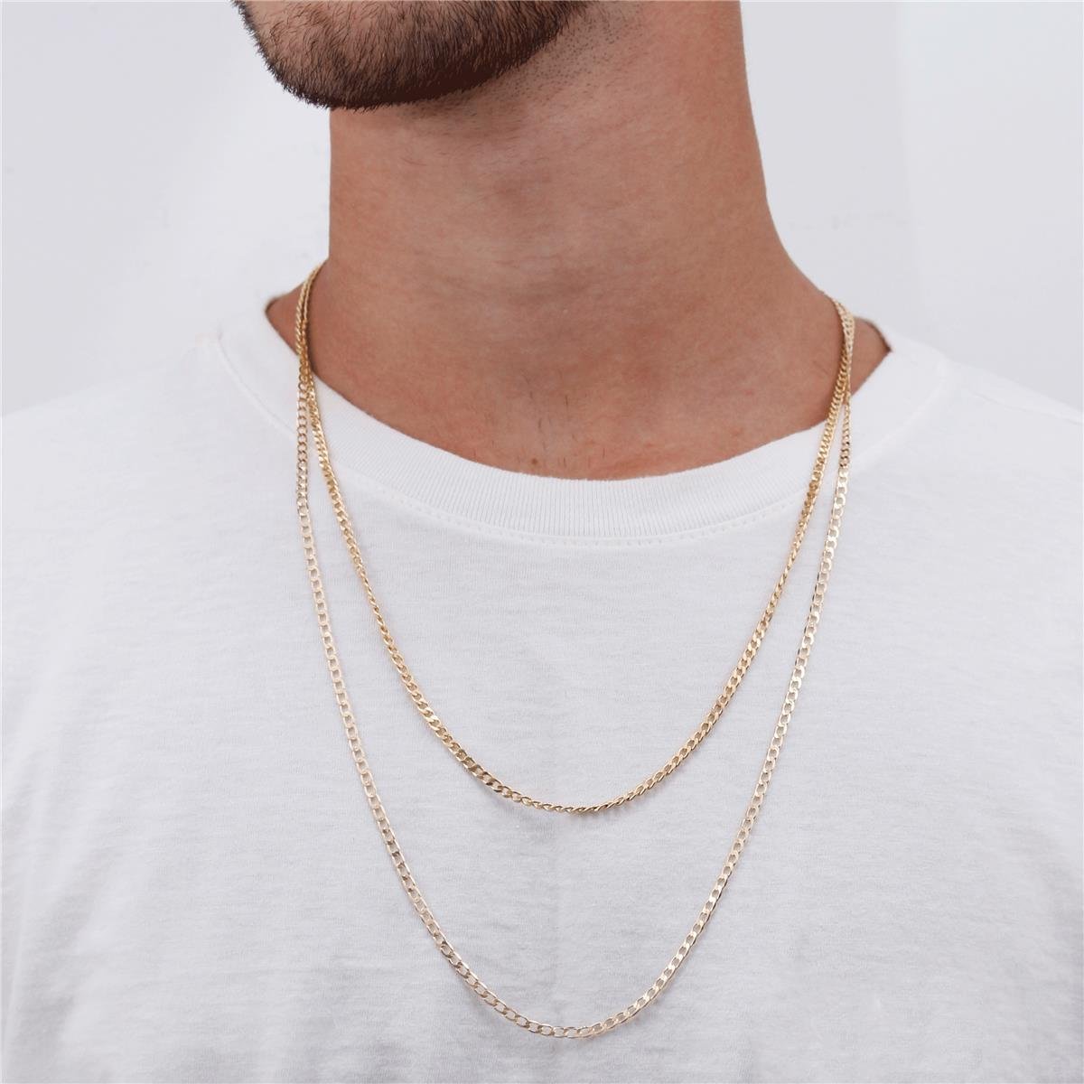 CORDÃO FOLHEADO A OURO CORRENTE 1X1