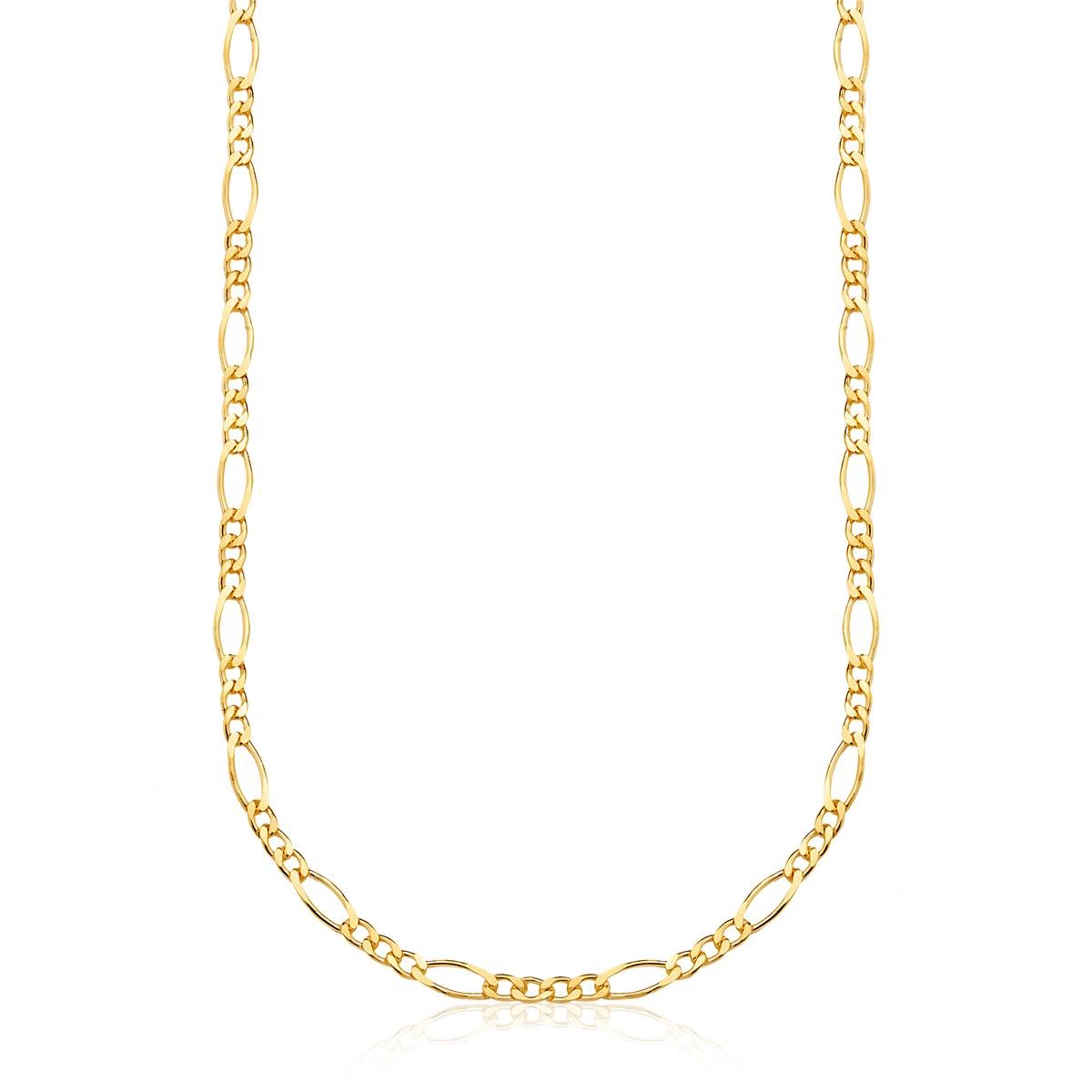 CORDÃO FOLHEADO A OURO CORRENTE 3X1 60CM