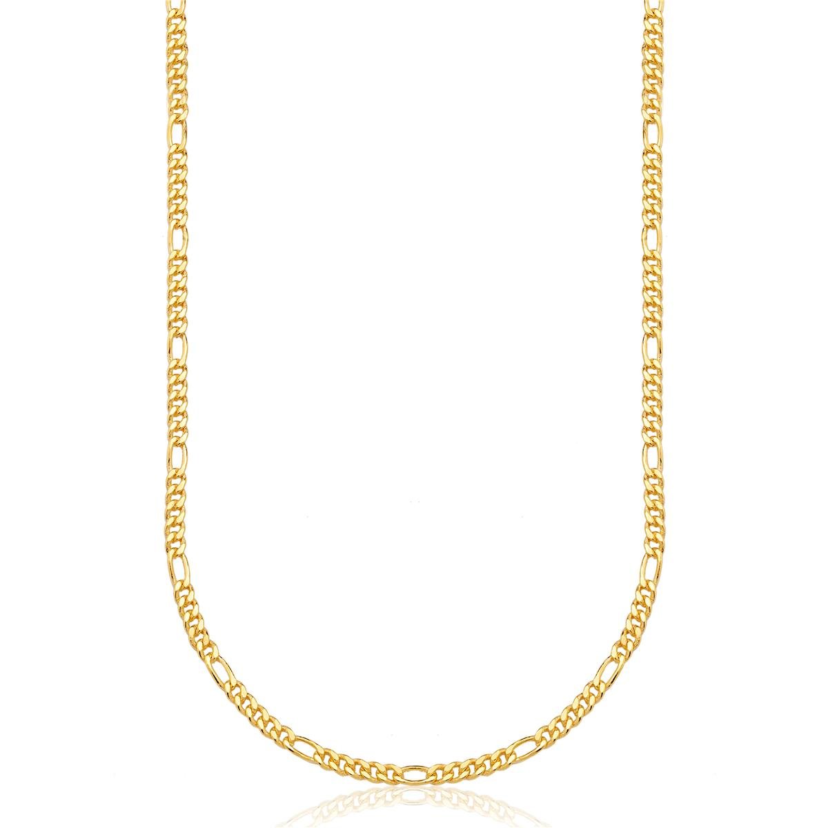 CORDÃO FOLHEADO A OURO CORRENTE 5X1 60CM