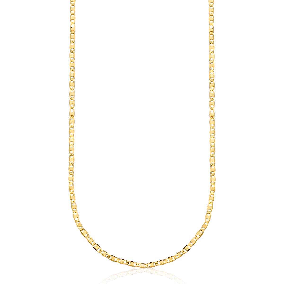 CORDÃO FOLHEADO A OURO PIASTRINE FINO 50CM