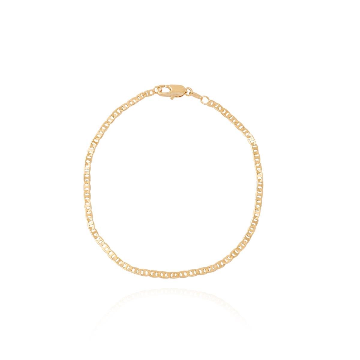 PULSEIRA FOLHEADO A OURO PIASTRINE 22CM