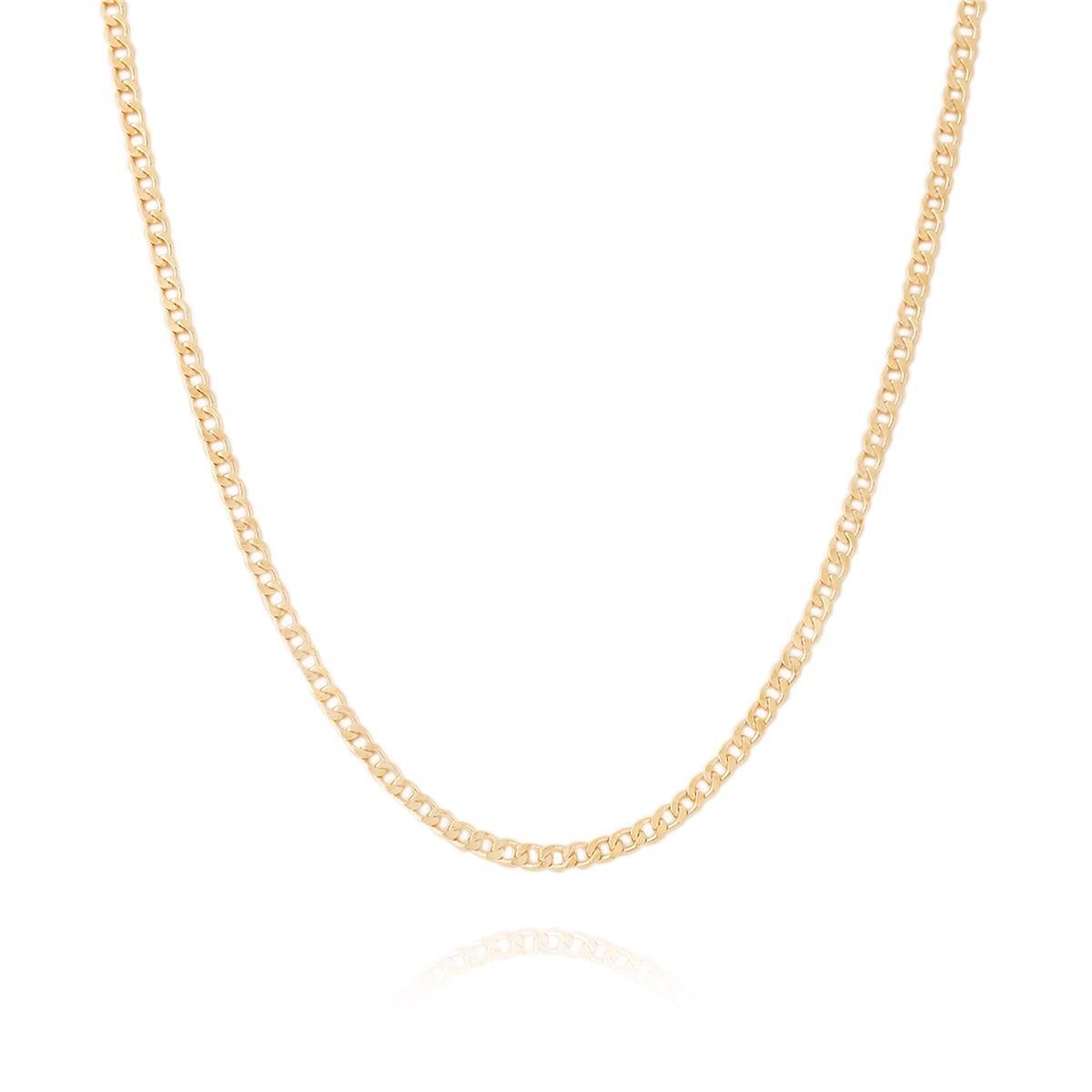 CORDÃO FOLHEADO A OURO CORRENTE 1X1 