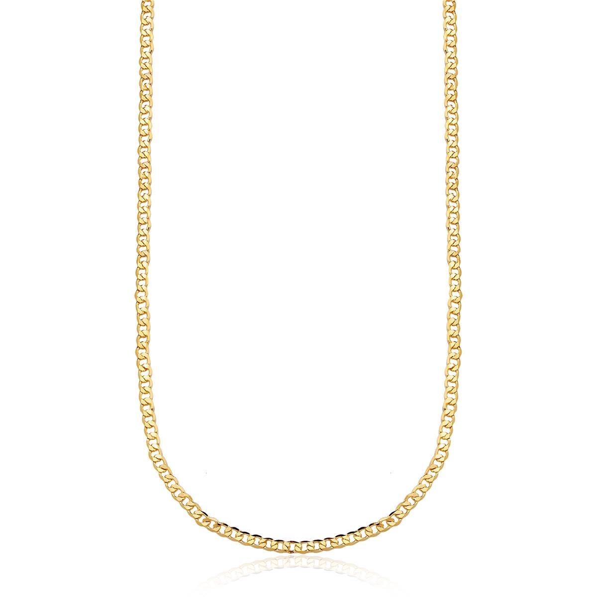 CORDÃO FOLHEADO A OURO GRUMET SUPER FINA 70CM