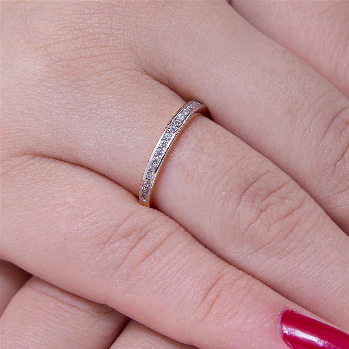 ANEL PRATA MEIA ALIANÇA COM ZIRCÔNIAS 