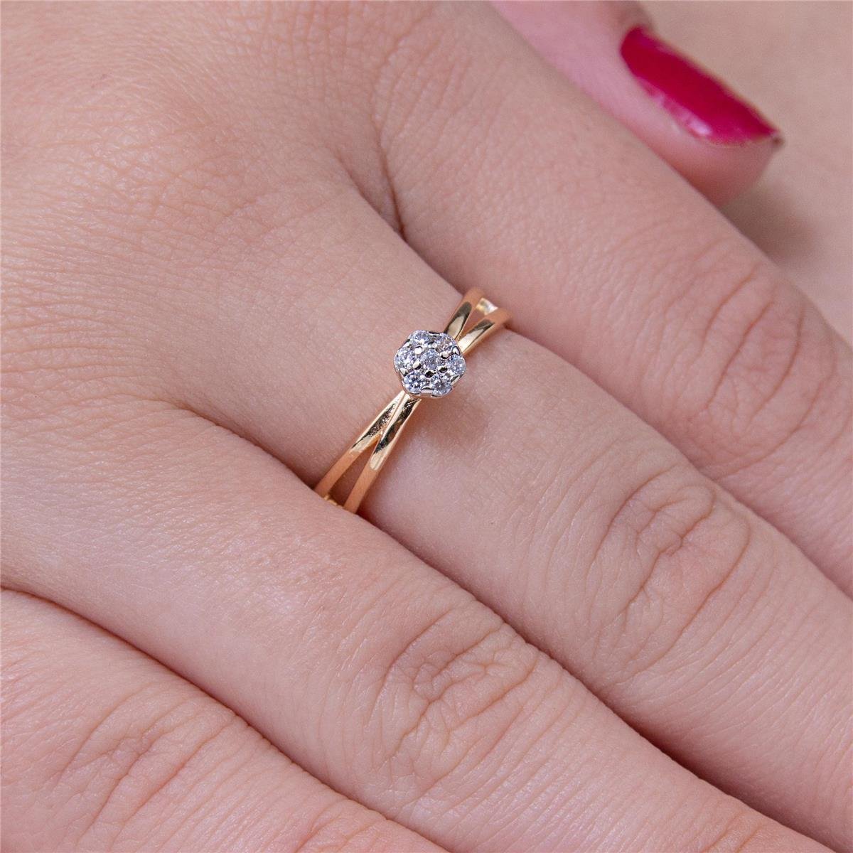 ANEL FOLHEADO A OURO VAZADO COM CHUVEIRINHO DE FLOR