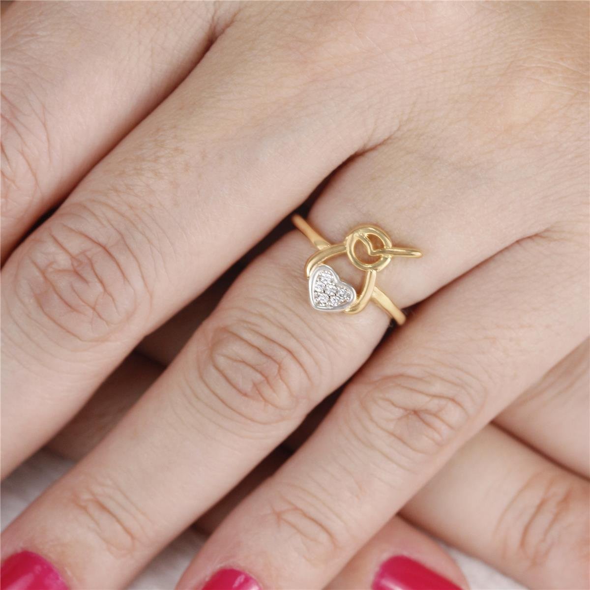 ANEL FOLHEADO A OURO MENINO COM CORAÇÃO 