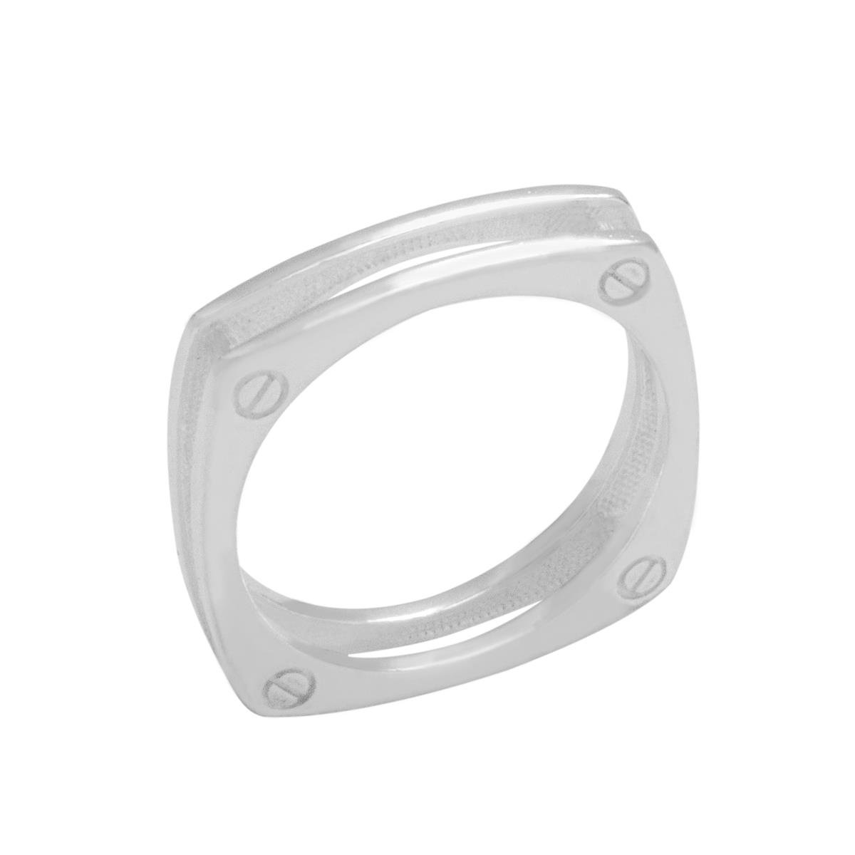 ANEL PRATA QUADRADO E VAZADO 