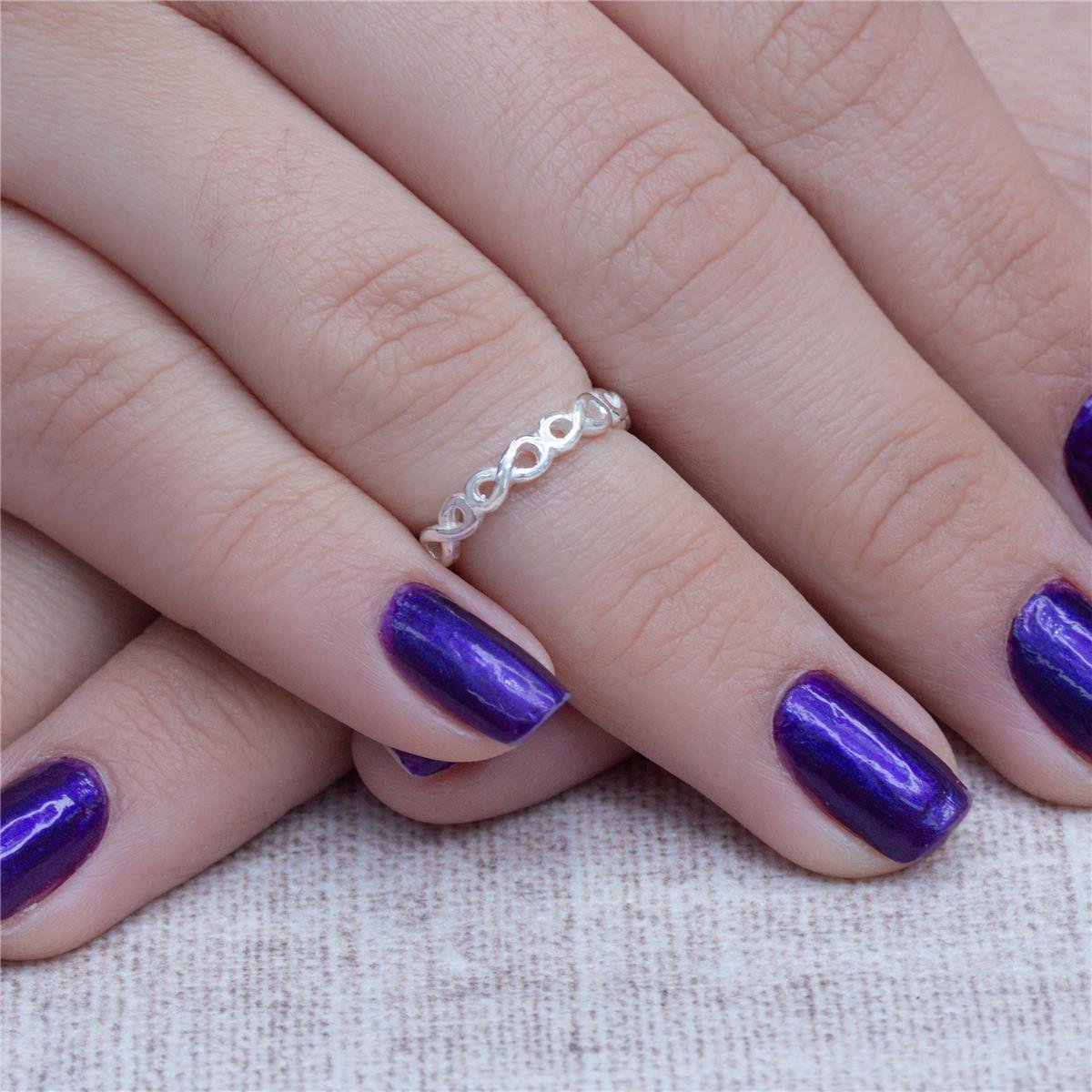 ANEL PRATA FALANGE DE REGULAGEM DE MINI INFINITOS