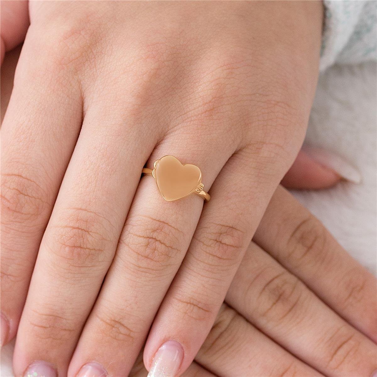 ANEL FOLHEADO A OURO CORAÇÃO RELICÁRIO 