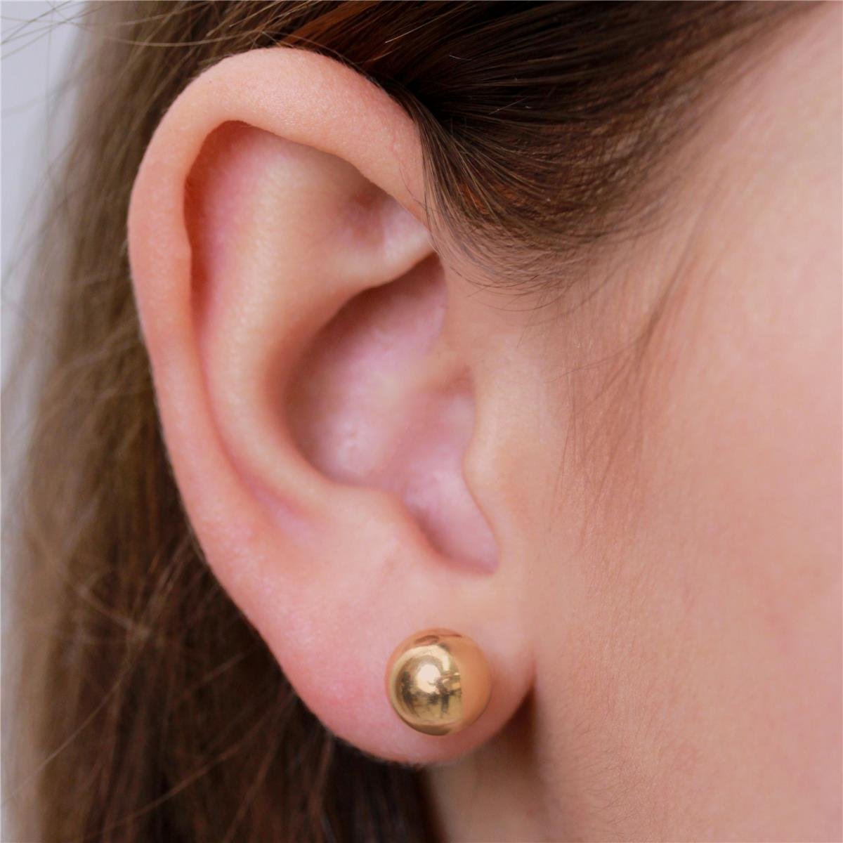 BRINCO FOLHEADO A OURO BOLA LISA