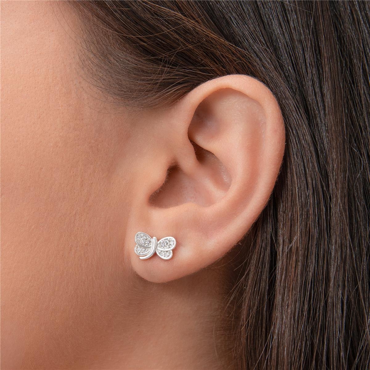 BRINCO PRATA LIBELULA DE ZIRCÔNIAS