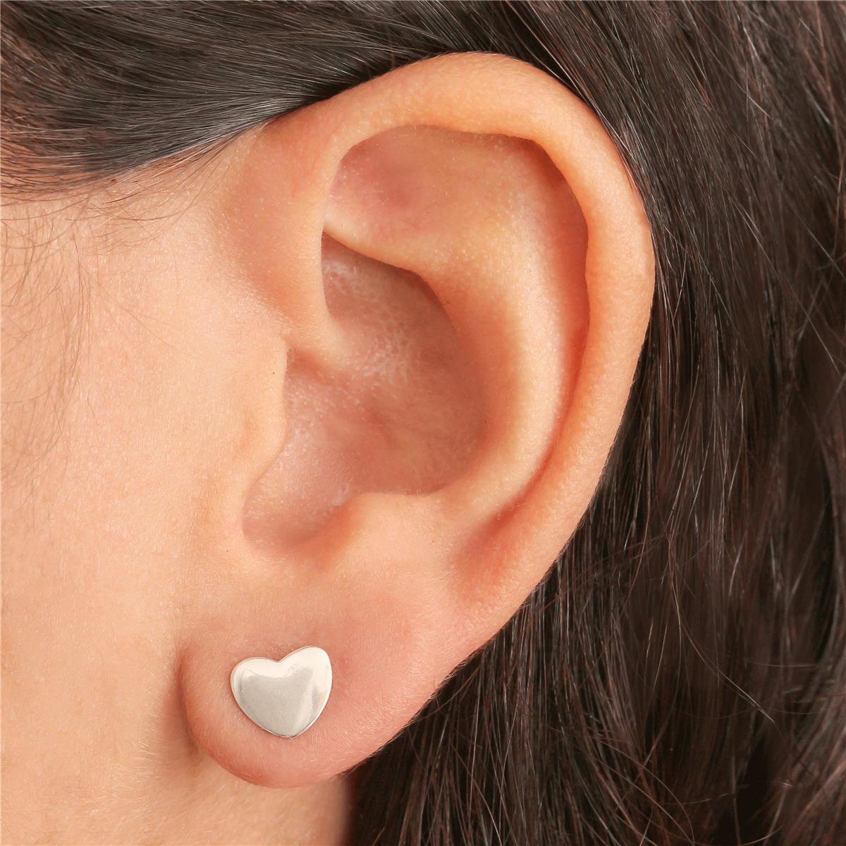 BRINCO PRATA CORAÇÃO LISO 