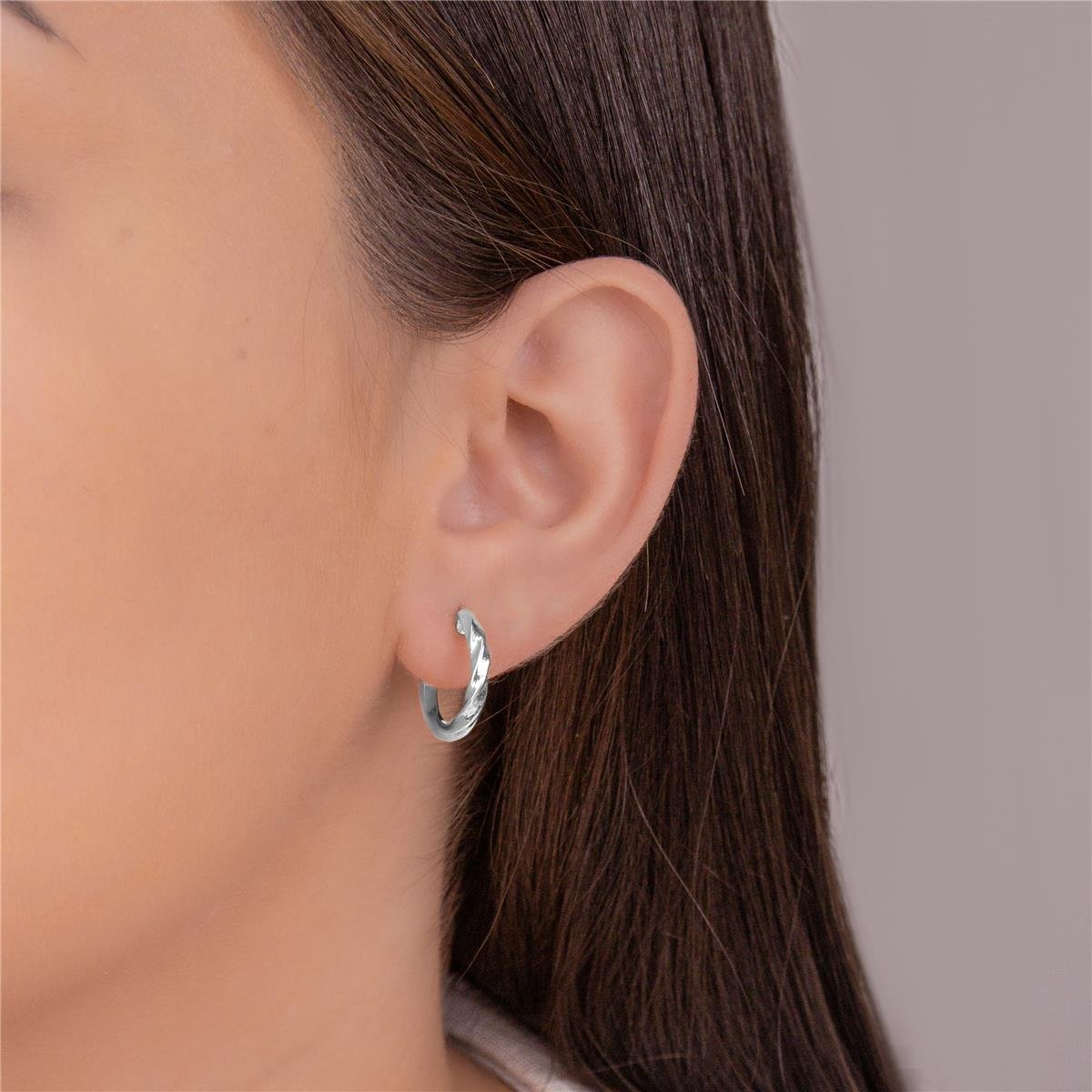 BRINCO PRATA ARGOLA MÉDIA TORCIDA