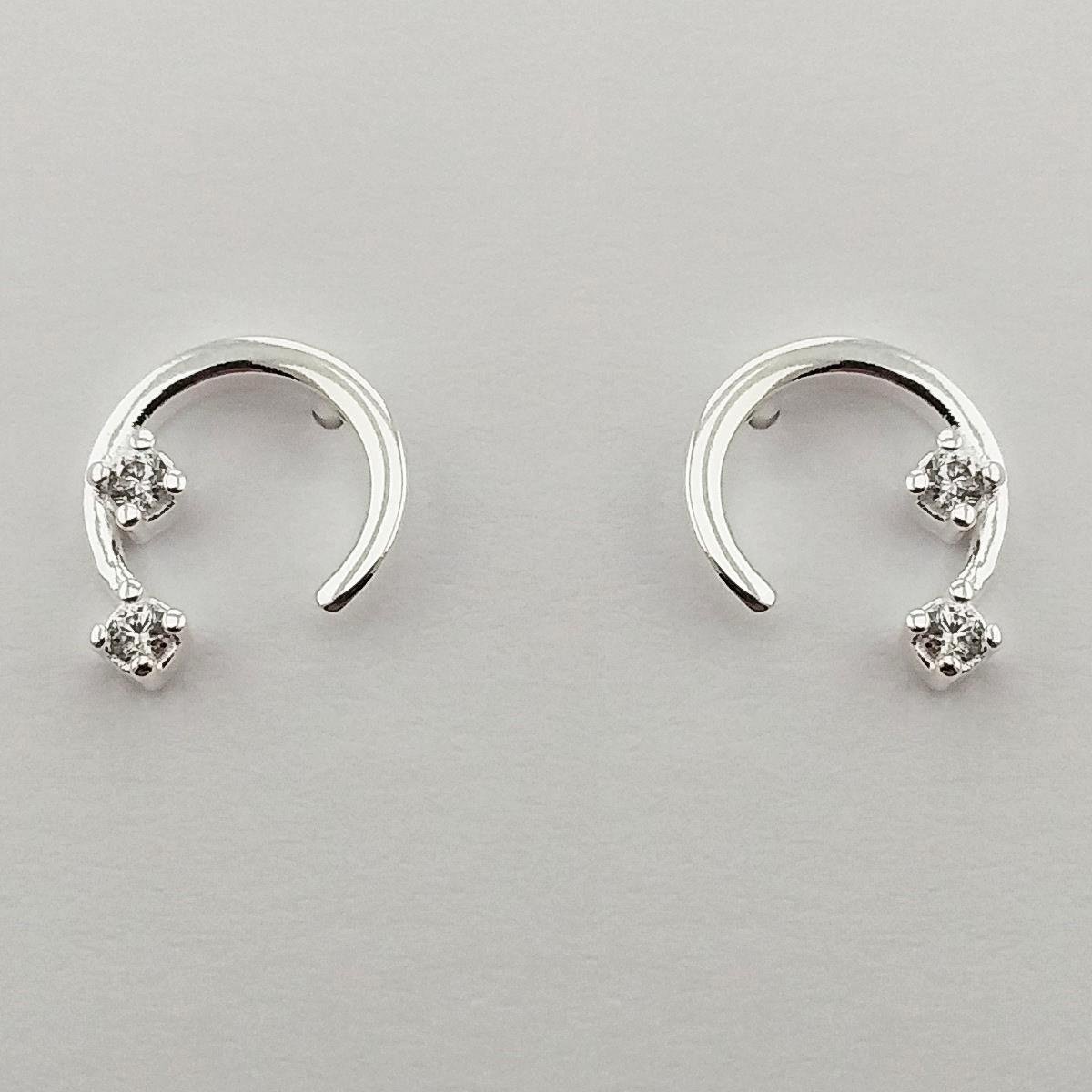 BRINCO PRATA ARCO ABERTA COM ZIRCÔNIAS