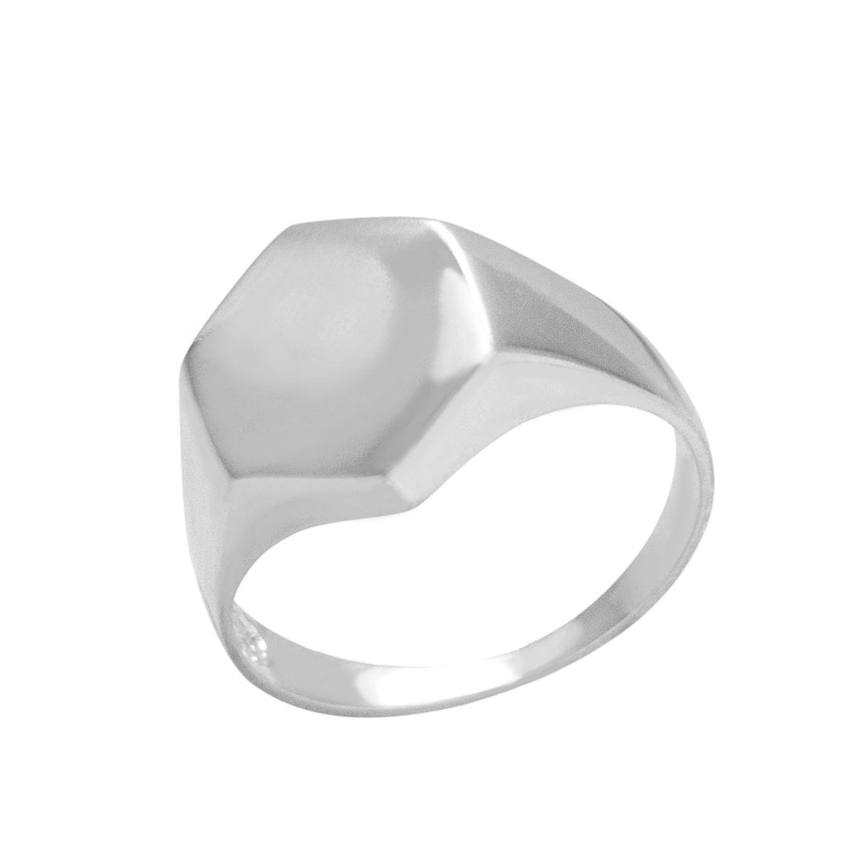ANEL PRATA COM FORMA DE SEXTAVADO LISO