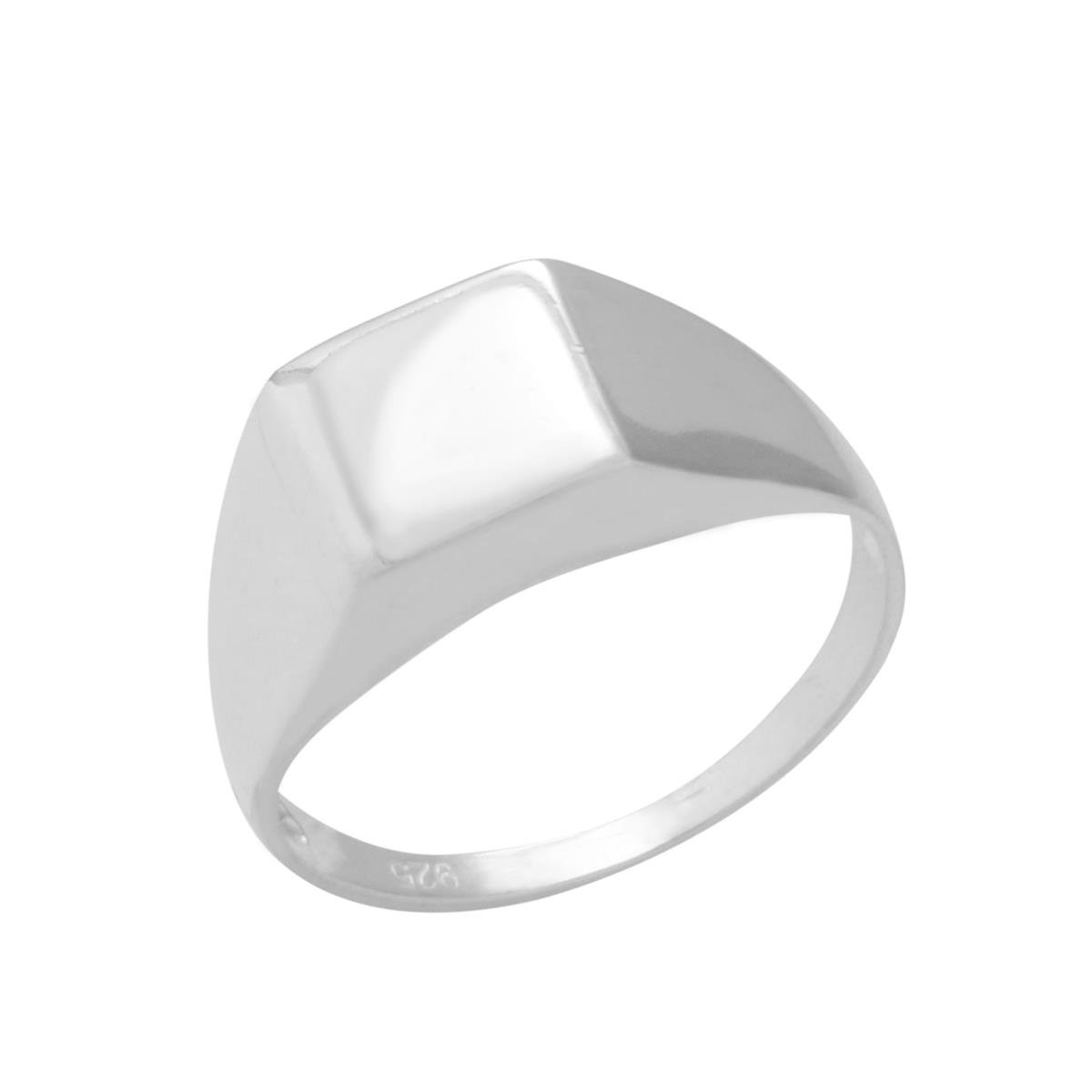 ANEL PRATA COM QUADRADO LISO 