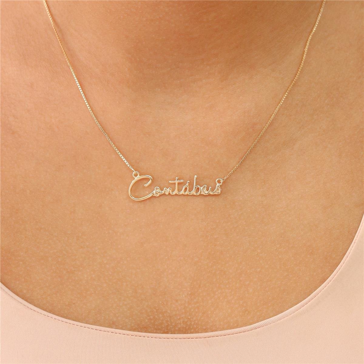 COLAR FOLHEADO A OURO PROFISSÃO CONTÁBEIS