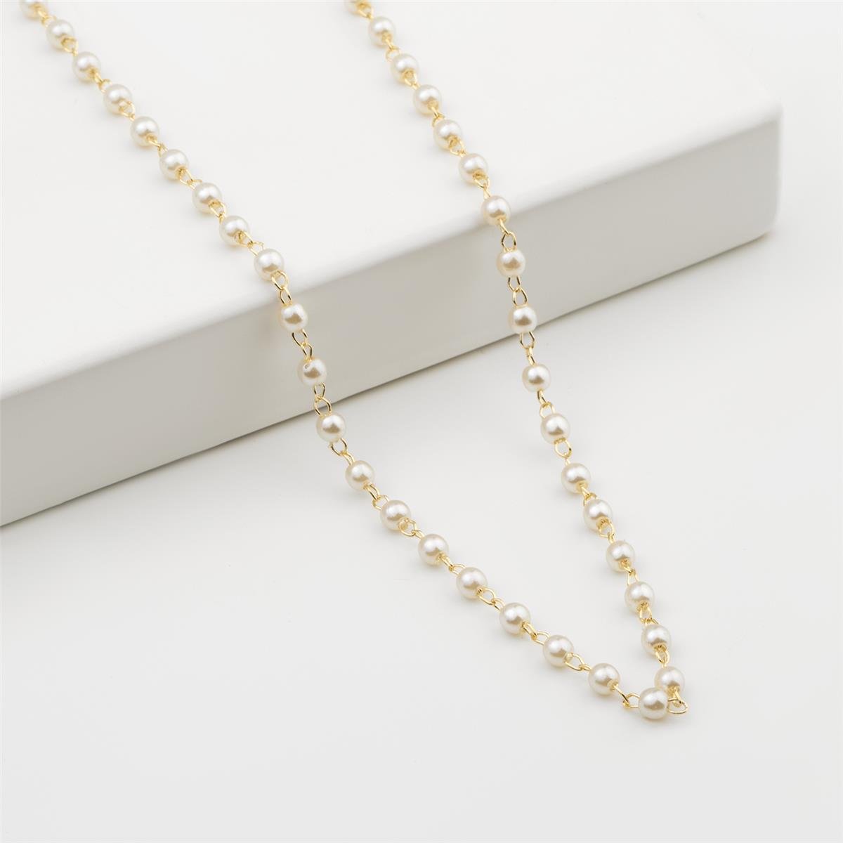 COLAR FOLHEADO A OURO INFANTIL DE MINI PÉROLAS