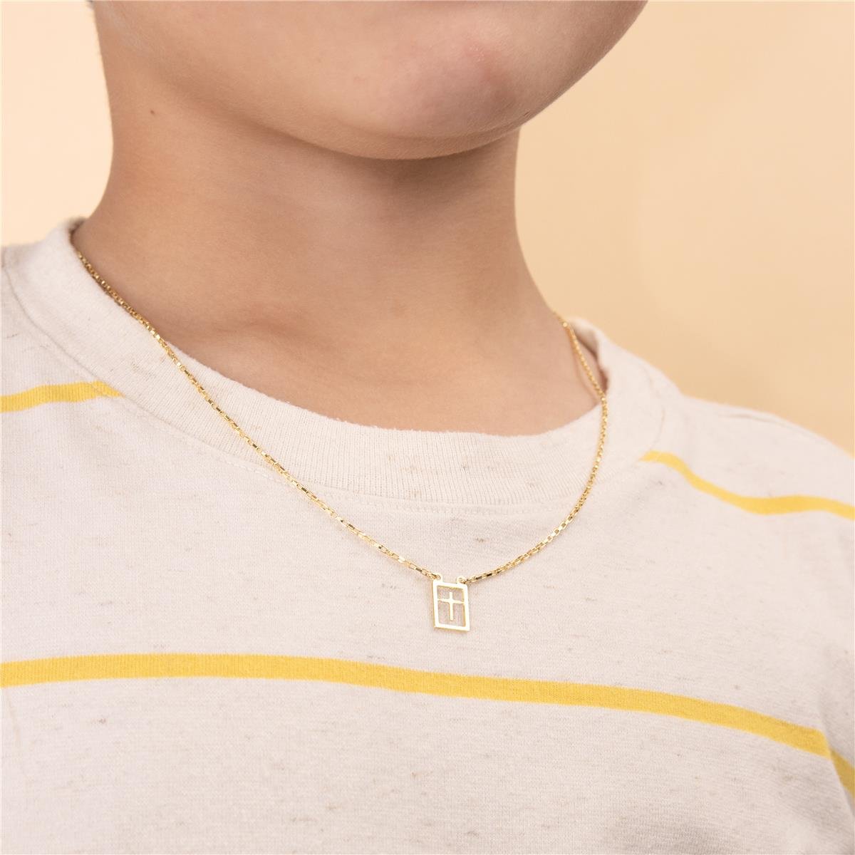 ESCAPULÁRIO FOLHEADO A OURO INFANTIL CARTIER COM PLACAS