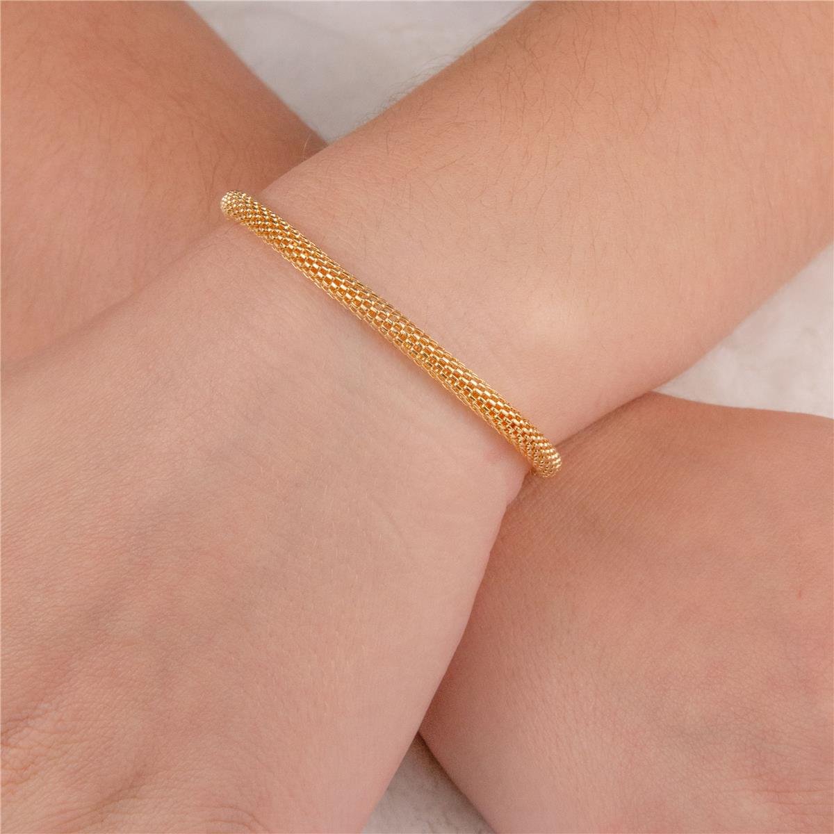 PULSEIRA FOLHEADO A OURO FIO PIPOCA COM FECHO BOIA