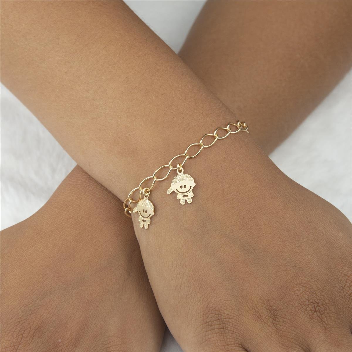 PULSEIRA FOLHEADO A OURO MENINOS LISOS