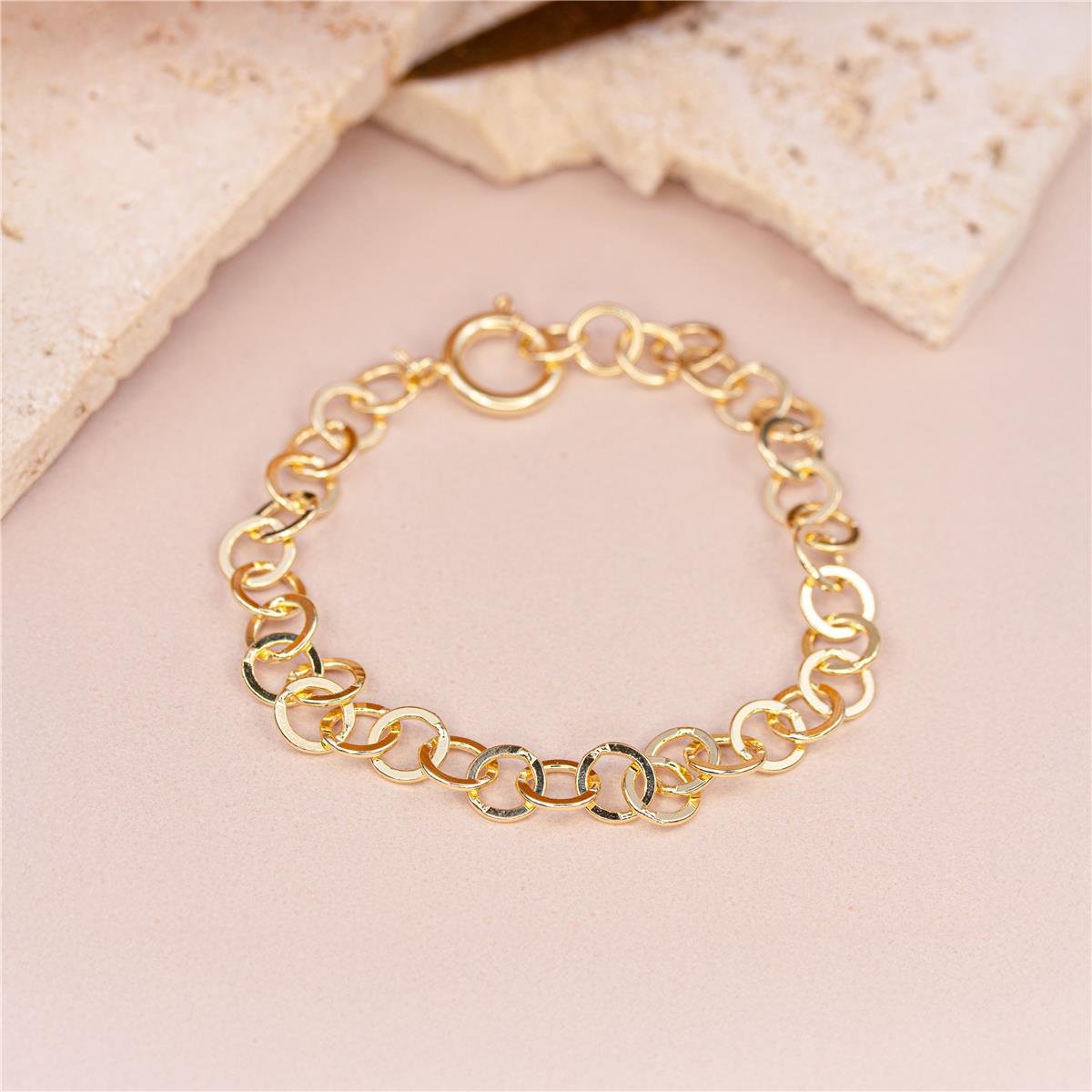 PULSEIRA FOLHEADO A OURO DE ELOS