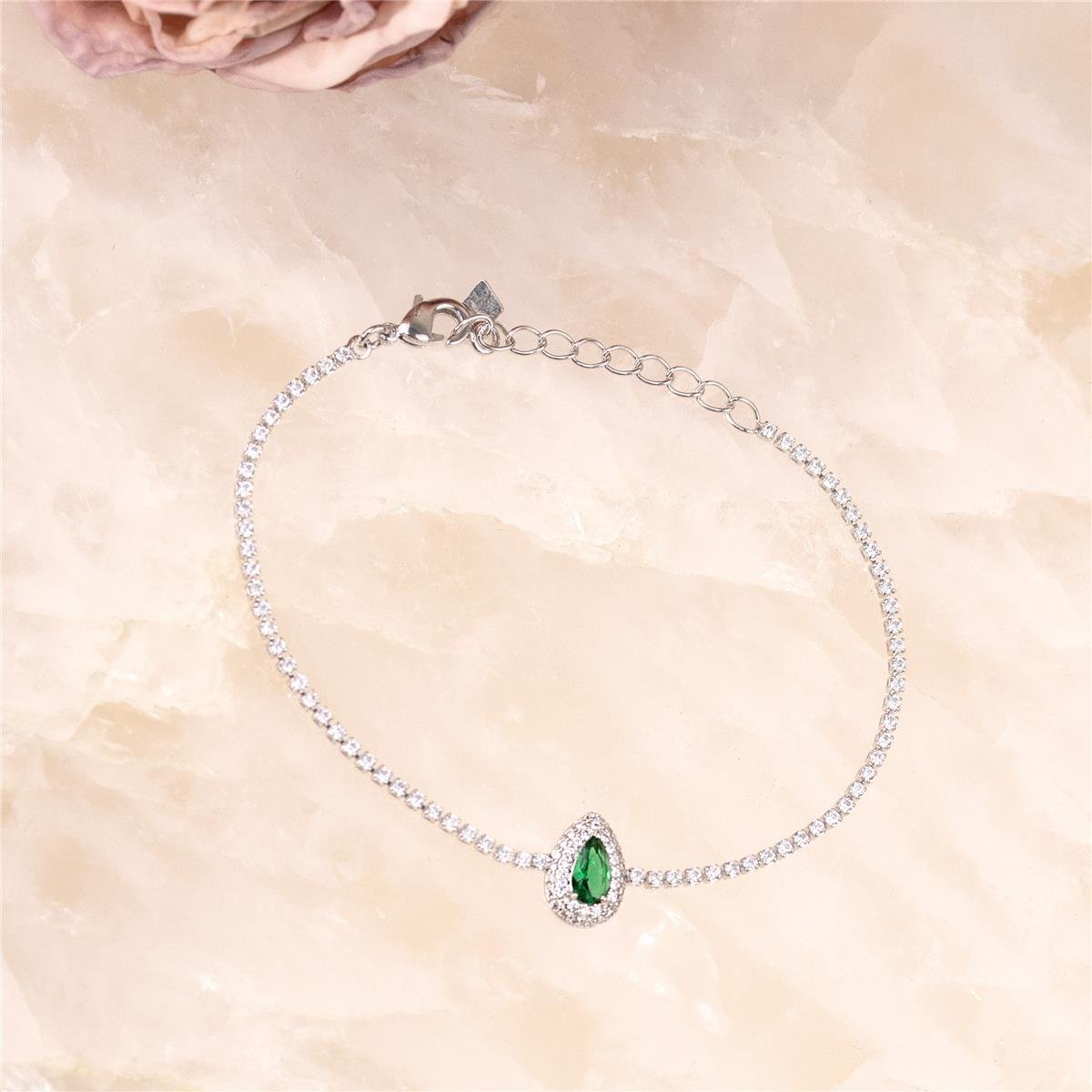 PULSEIRA RÓDIO RIVIERA ZIRCÔNIA CRISTAL E GOTA ZIRCÔNIA