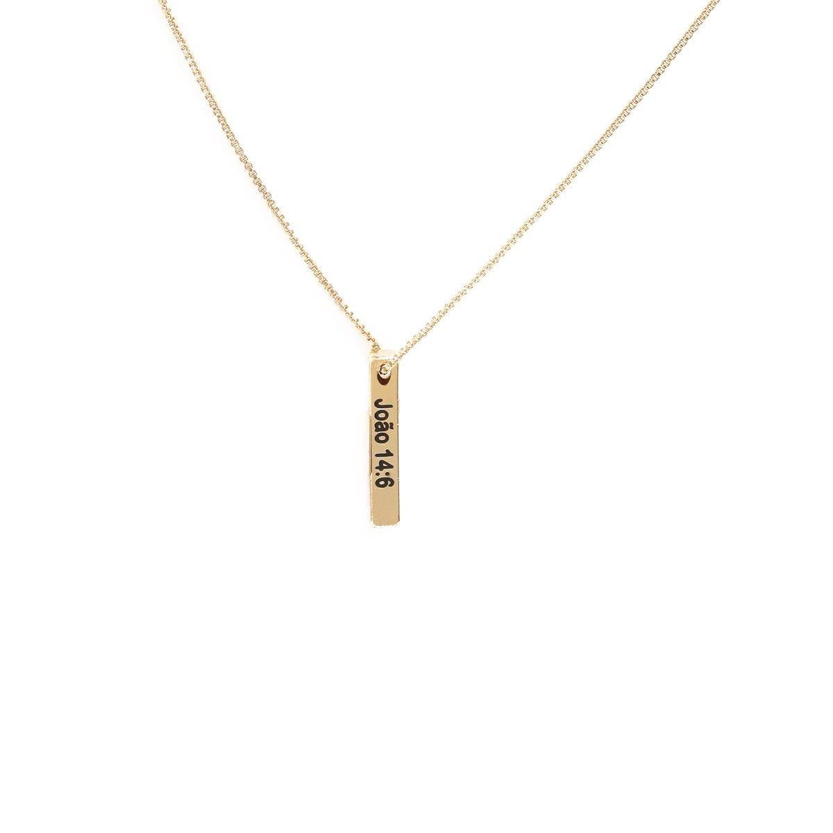 COLAR FOLHEADO A OURO VENEZIANO COM JOÃO 14:6