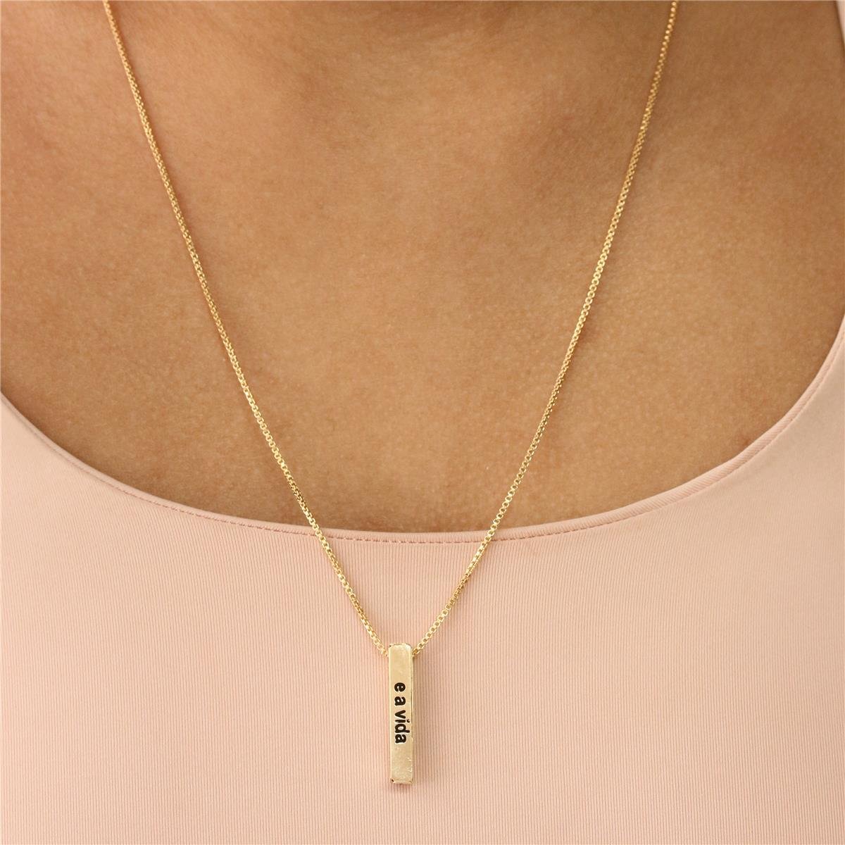 COLAR FOLHEADO A OURO VENEZIANO COM JOÃO 14:6