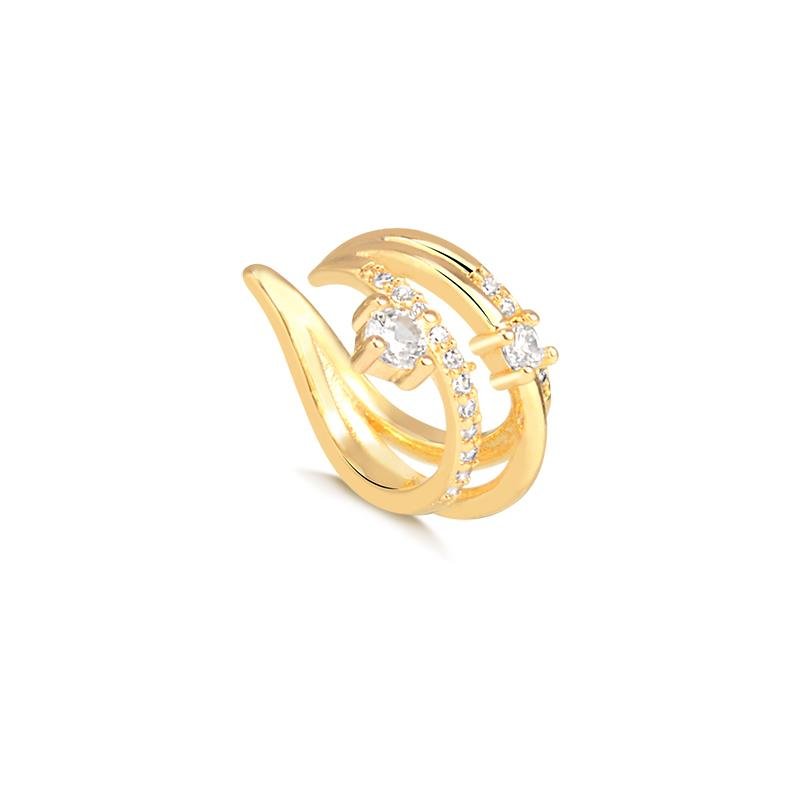 PIERCING FOLHEADO A OURO FAIXAS DE ZIRCÔNIAS