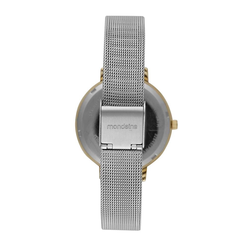 RELÓGIO MONDAINE BICOLOR COM PULSEIRA DE ESTEIRA