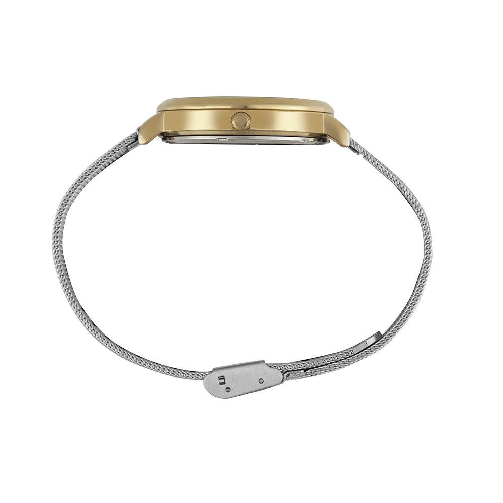 RELÓGIO MONDAINE BICOLOR COM PULSEIRA DE ESTEIRA