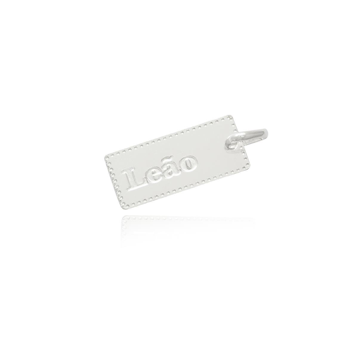 PINGENTE PRATA PLACA COM SIGNO LISA