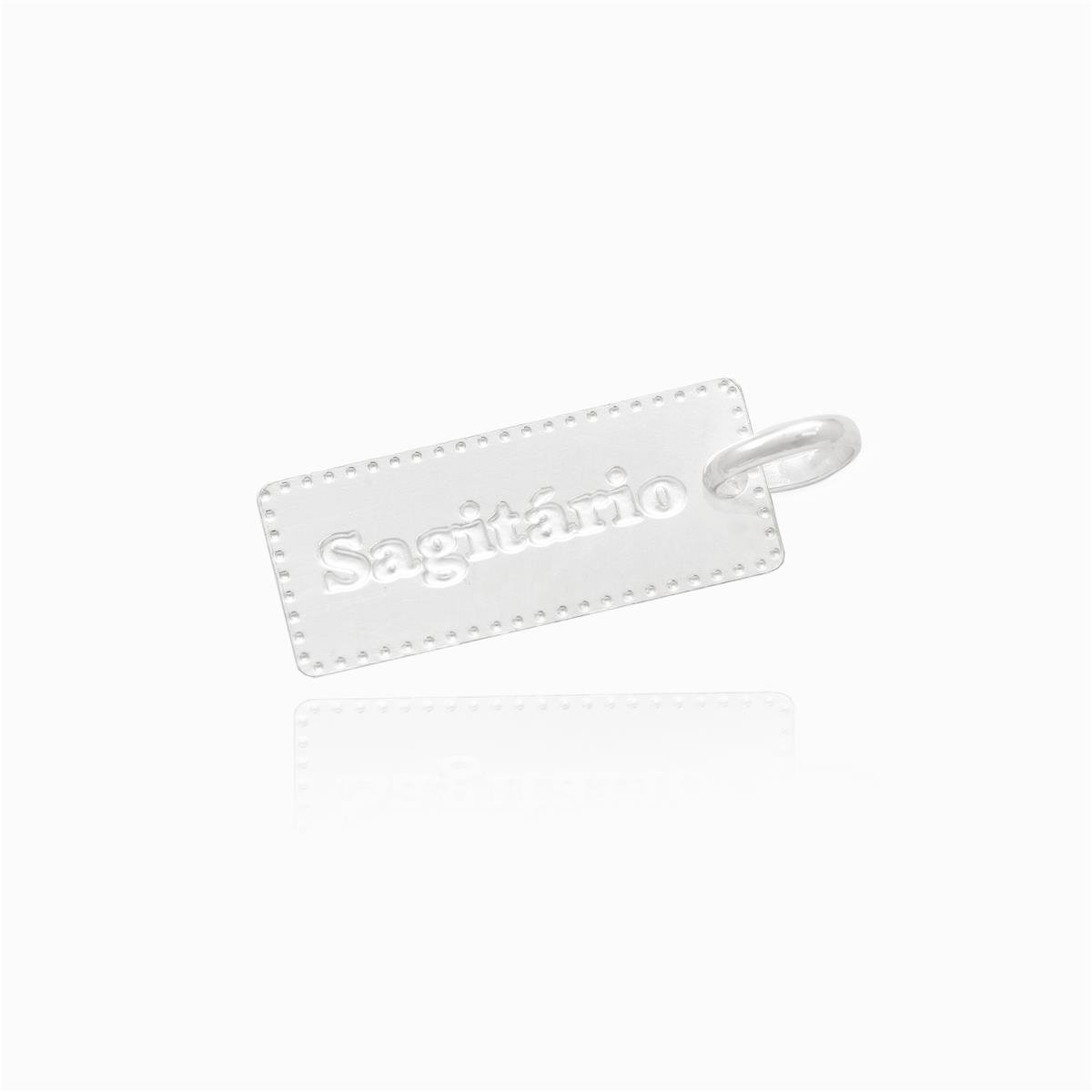 PINGENTE PRATA PLACA COM SIGNO LISA