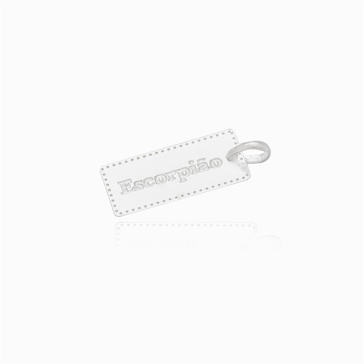 PINGENTE PRATA PLACA COM SIGNO LISA