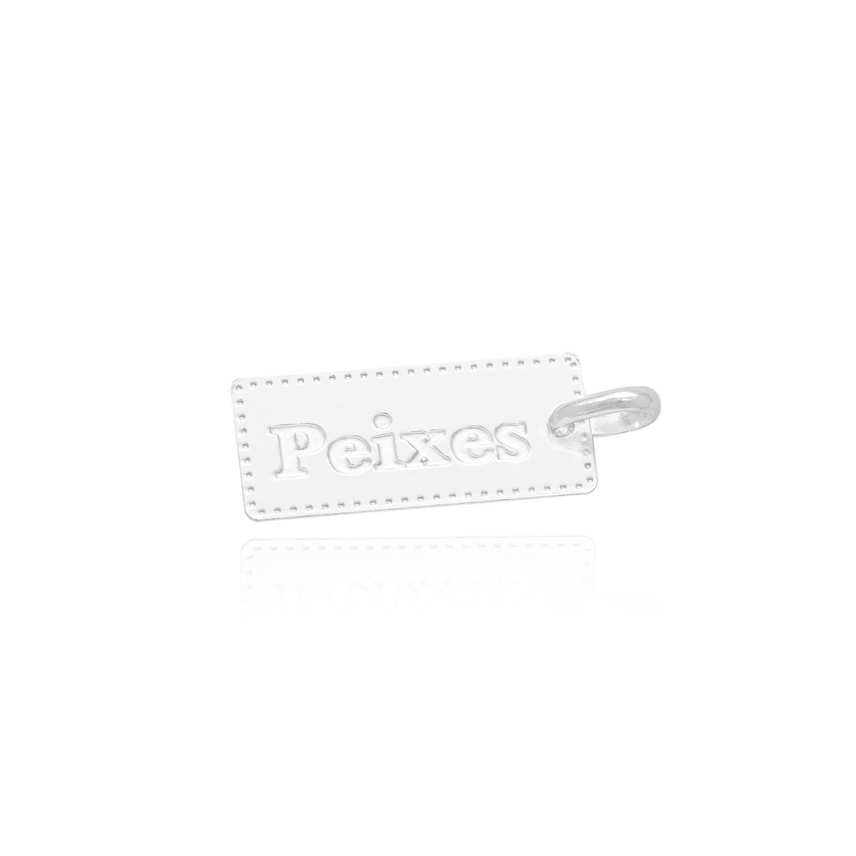 PINGENTE PRATA PLACA COM SIGNO LISA