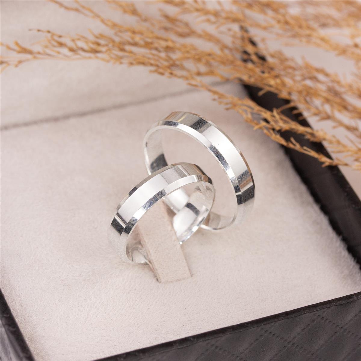 ALIANÇA PRATA 925 5,0MM LISA E QUINADA 