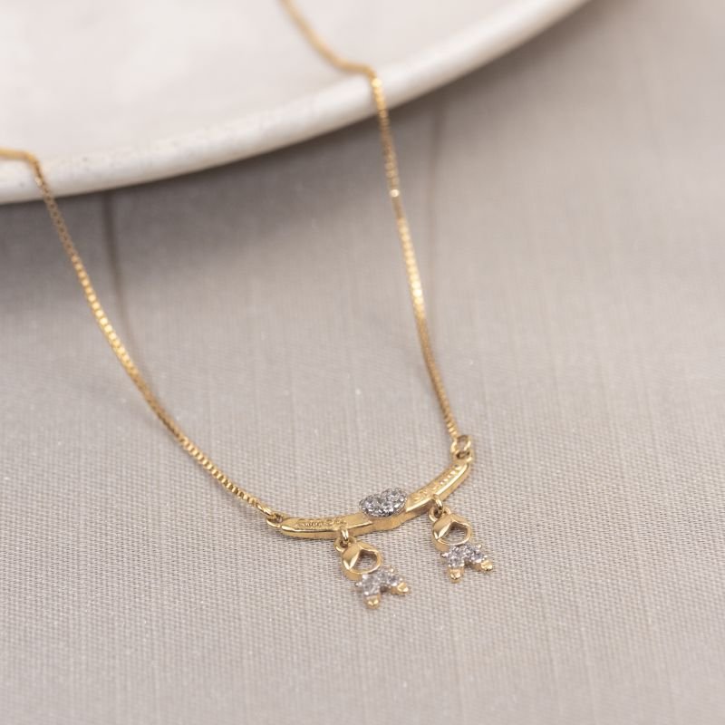 CORDÃO FOLHEADO A OURO CANGA COM MENINOS 