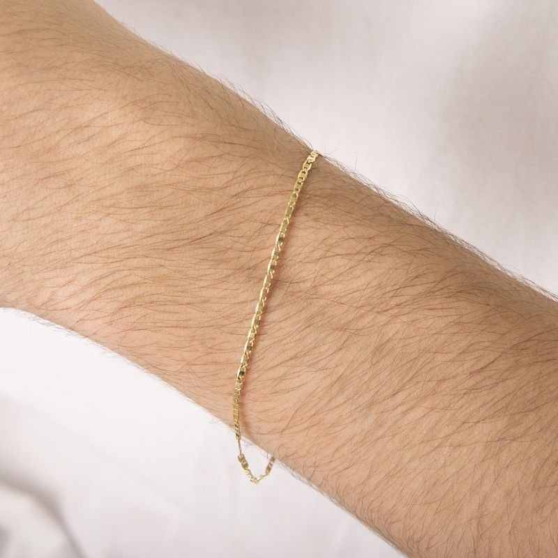 PULSEIRA FOLHEADO A OURO PIASTRINE 22CM